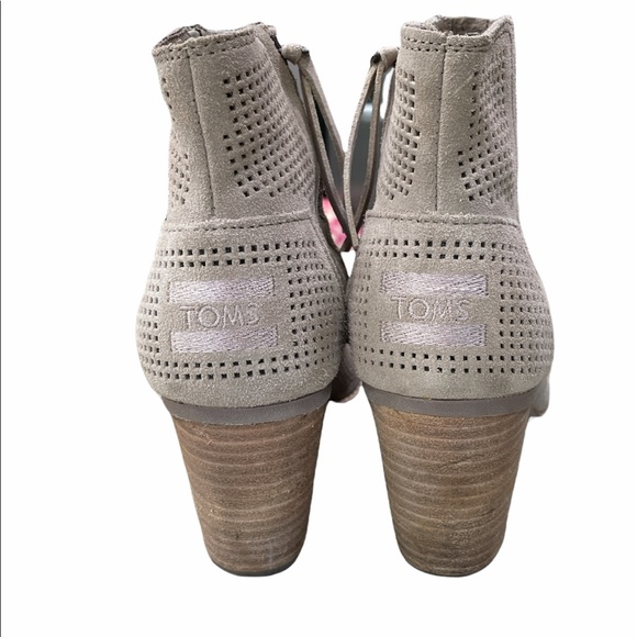 Toms Majorca Peep Toe Perf Mid-Calf Wedged Sandal - Picture 4 of 8